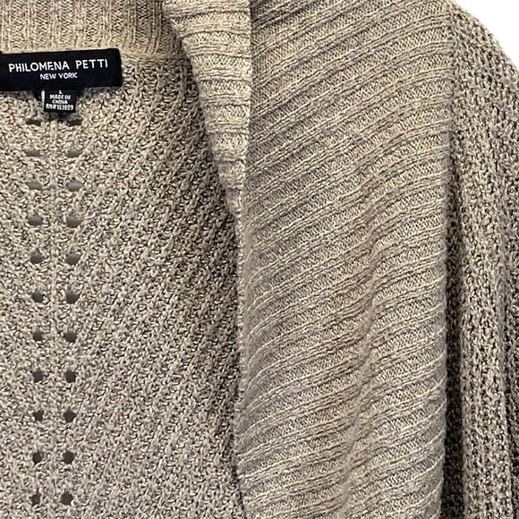 Philomena Petti New York Sweater Women Size L Brown Open Front Cardigan RN153809 - Picture 2 of 8